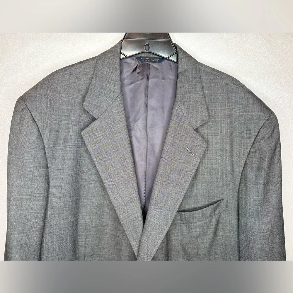 Brooks Brothers Golden Fleece Men's 100% Wool Blazer Gray Plaid 2 Button 44R